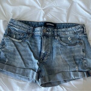 Express Light Blue Jean Shorts